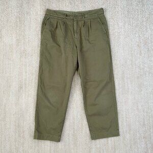 AYR Metropolitan Cotton Pleated High Rise Green Pants 12
